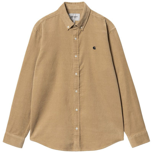 Carhartt WIP Madison Fine Cord Longsleeve Shirt Sable/Black