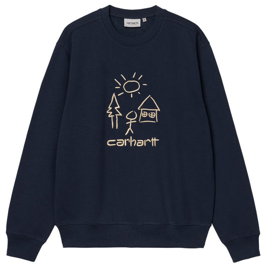 Carhartt WIP Masterpiece Sweater Air Force Blue/Dusty H Brown