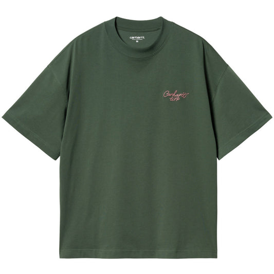 Carhartt WIP Signature Script T-Shirt Sycamore Tree/Dusty Rose