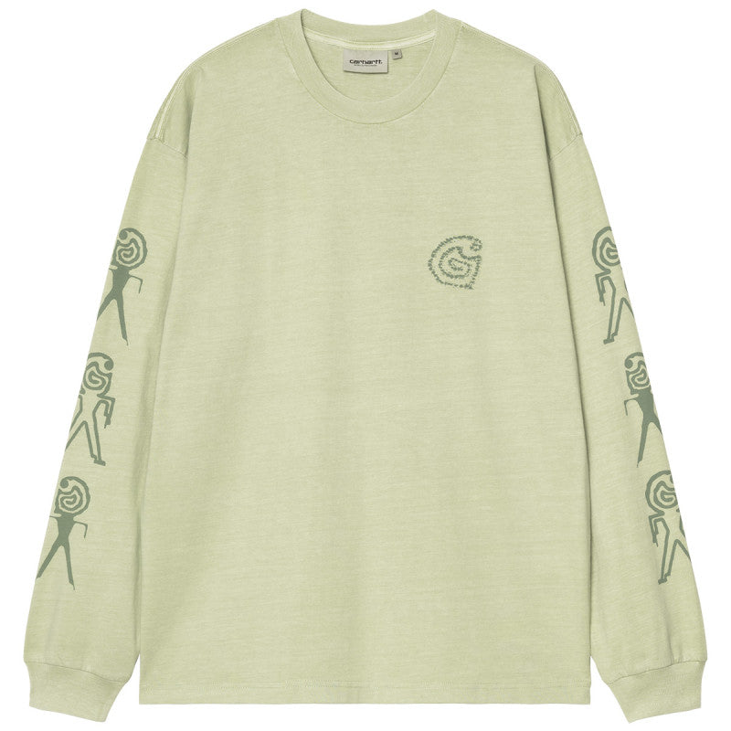 Carhartt WIP Terrestrial Longsleeve T-Shirt Pale Olive/Dollar Green Pigment Garment Dyed