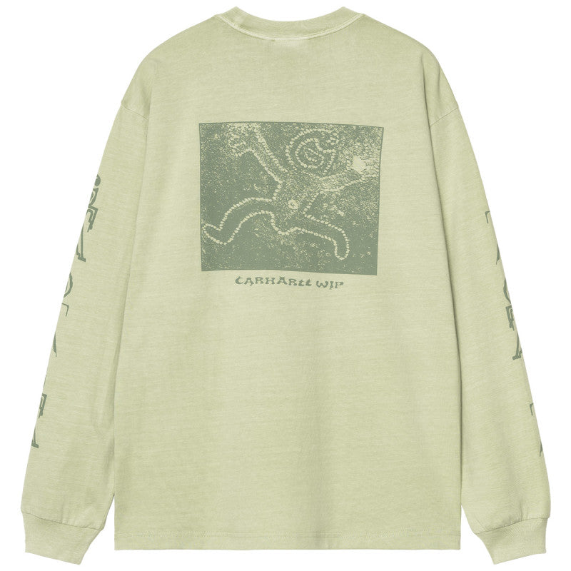Carhartt WIP Terrestrial Longsleeve T-Shirt Pale Olive/Dollar Green Pigment Garment Dyed