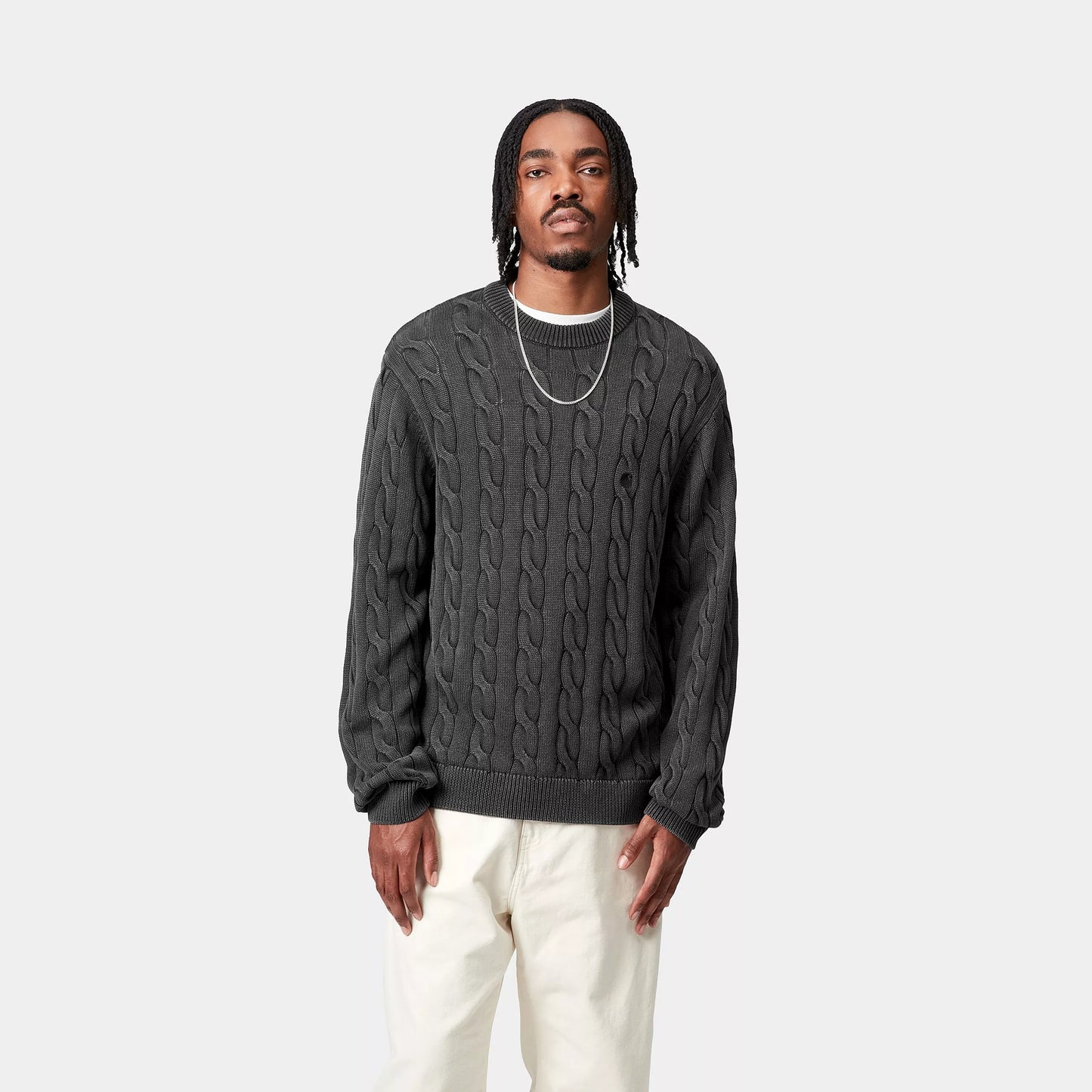 Carhartt WIP Carter Sweater Black Garment Dyed