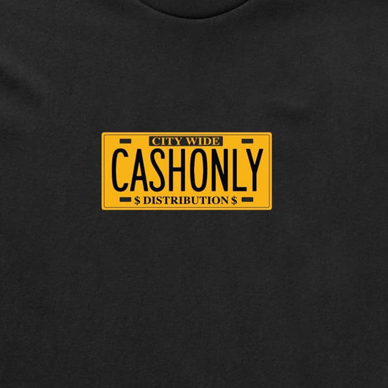Cash Only License Plate T-Shirt Black