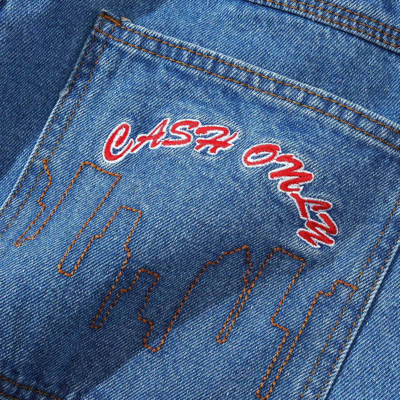Cash Only Logo Denim Short Washed Indigo
