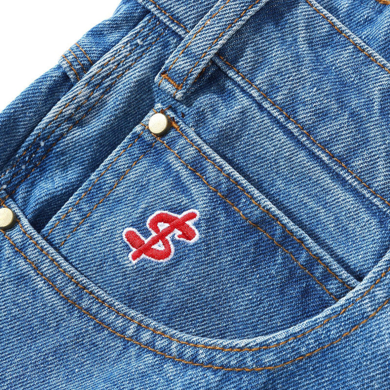 Cash Only Logo Denim Short Washed Indigo