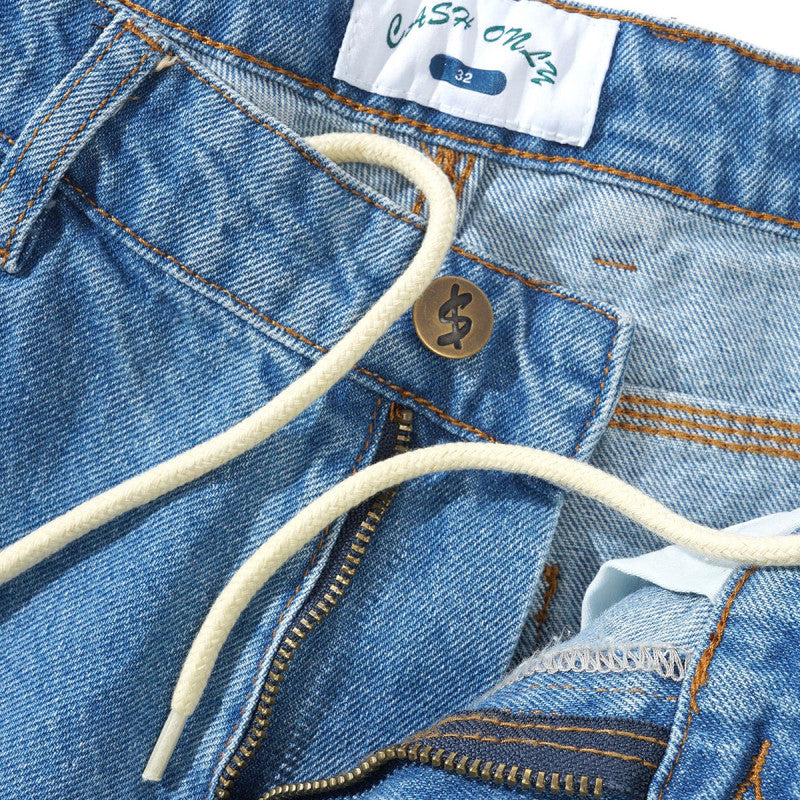 Cash Only Logo Denim Short Washed Indigo