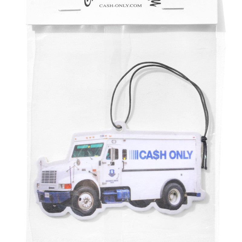 Cash Only Money Truck Air Freshener White