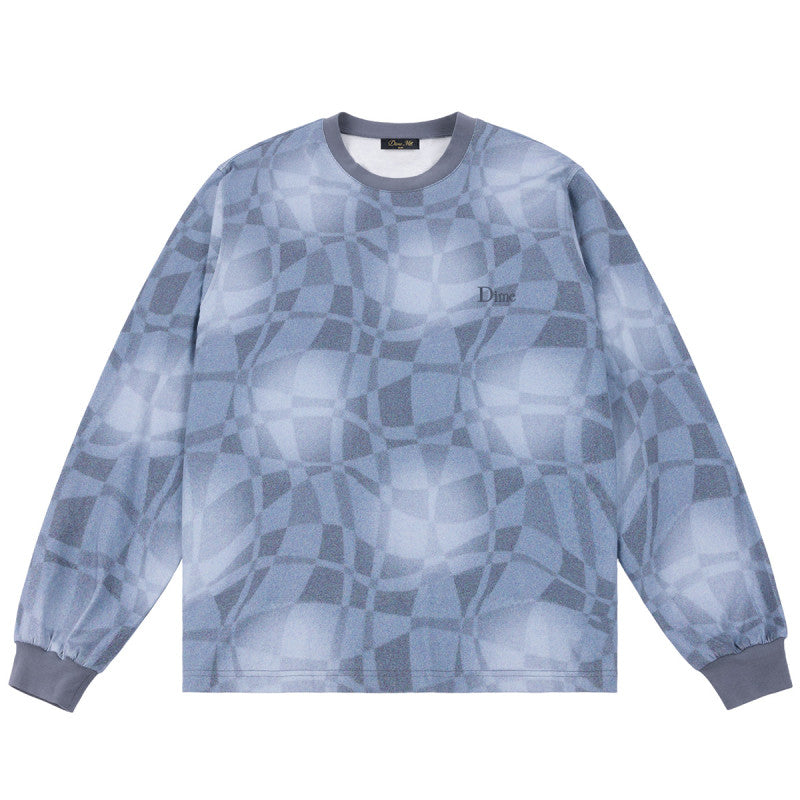 Dime Abstract Longsleeve Shirt Static Blue