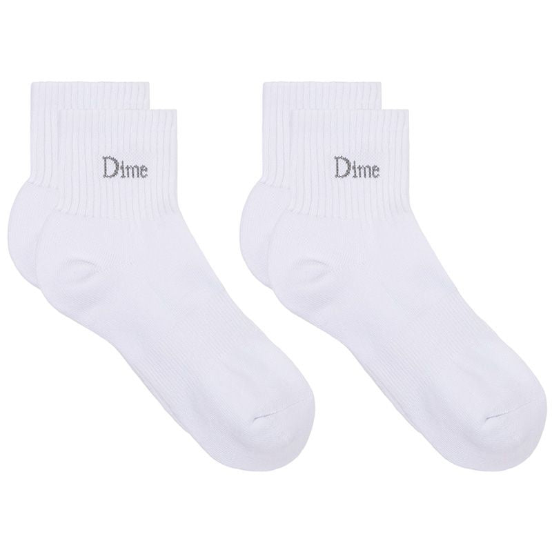 Dime Classic 2 Pack Short Socks White