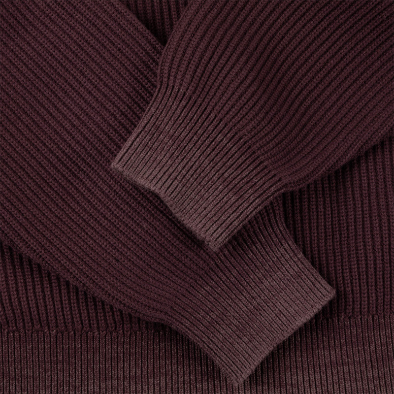 Dime Double Zip Knit Sweater Wine