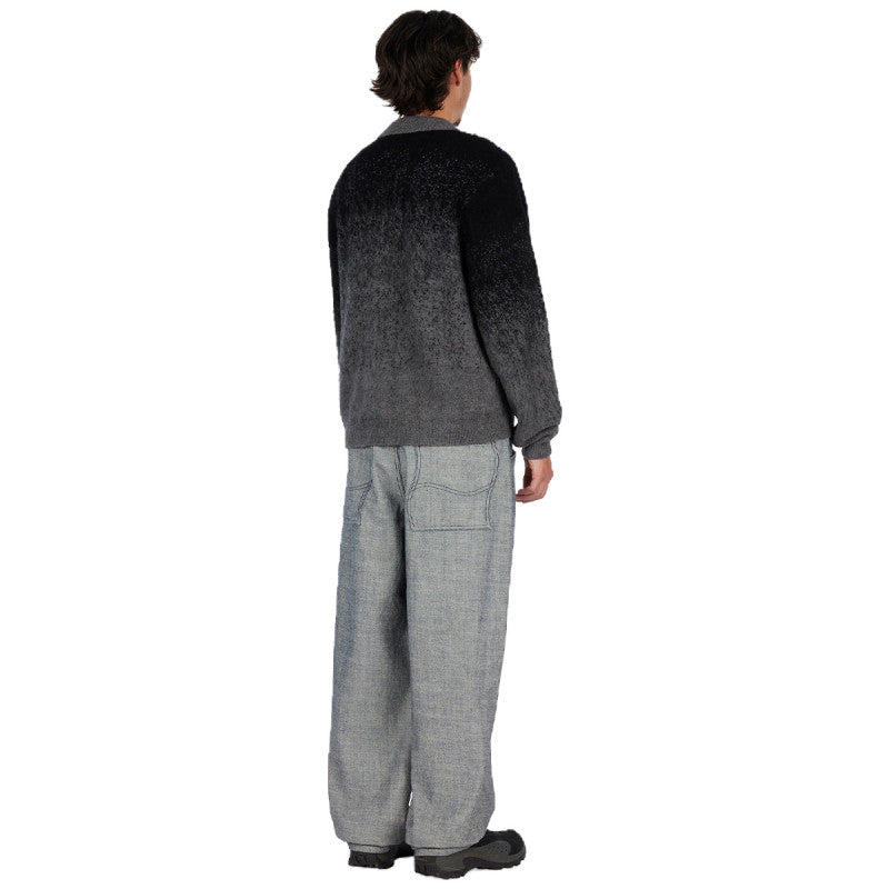Dime Mohair Double Zip Knit Sweater Black/Charcoal