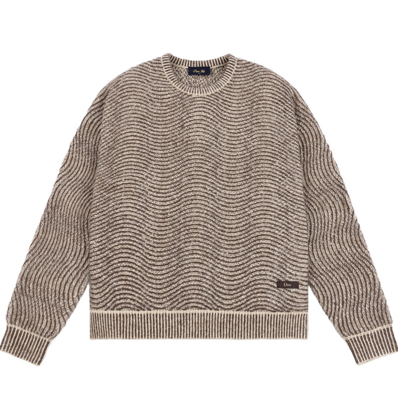 Dime Mohair Wave Knit Sweater Camel