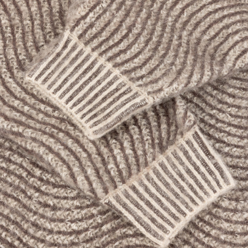 Dime Mohair Wave Knit Sweater Camel