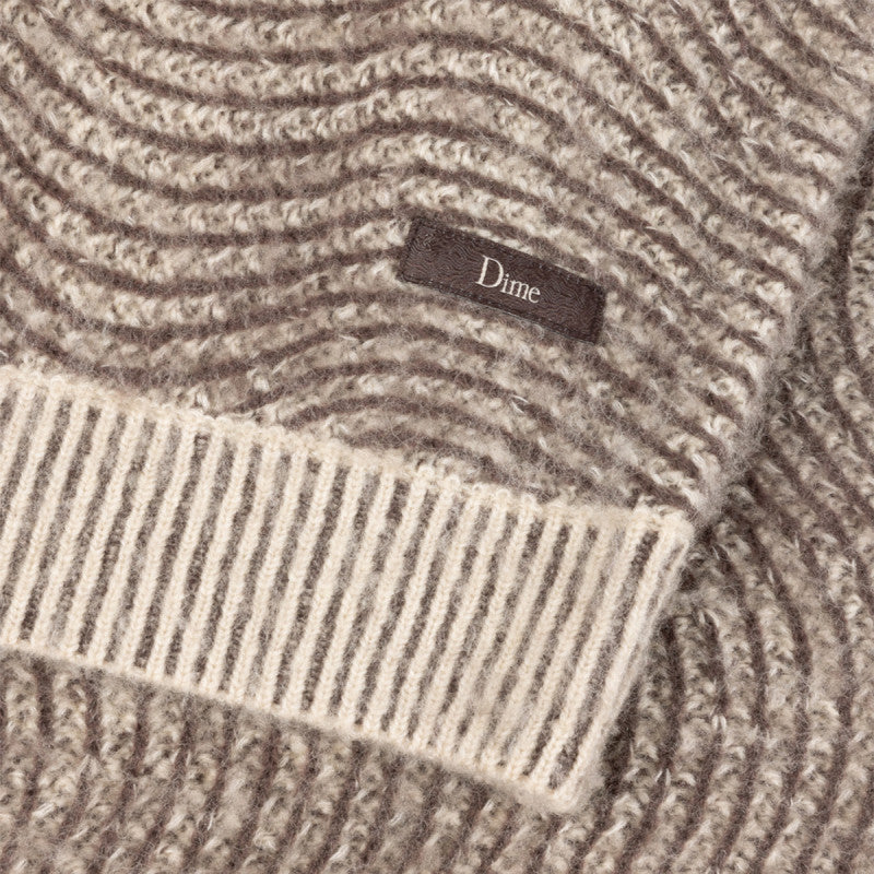 Dime Mohair Wave Knit Sweater Camel