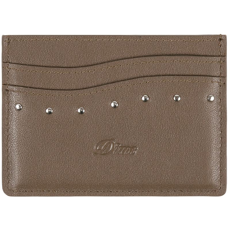 Dime Studded Cardholder Brown