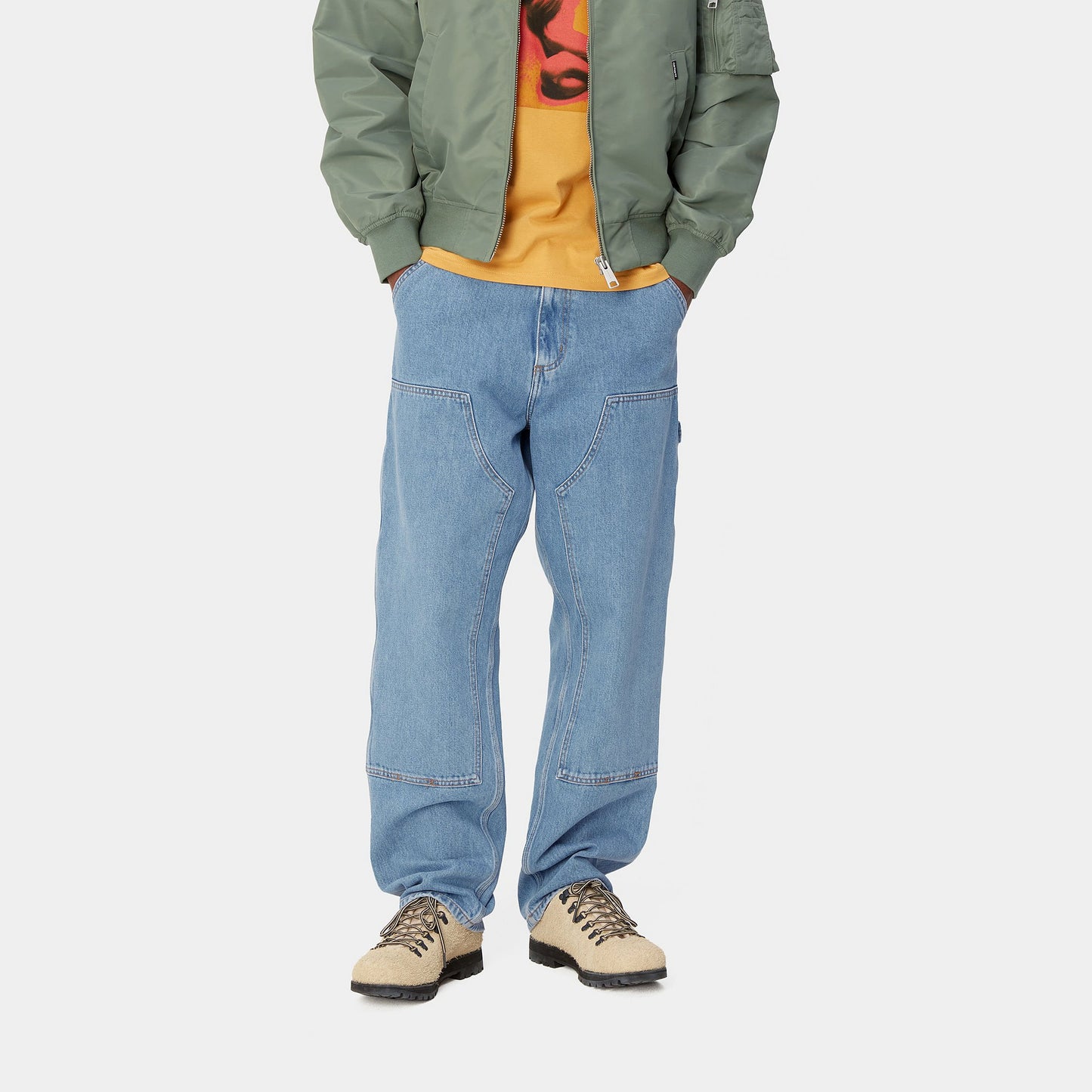 Carhartt WIP Double Knee Pant Blue Stone Bleached