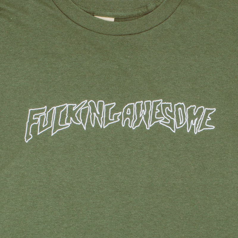 Fucking Awesome Fineline Glow in the Dark Stamp Logo Longsleeve T-shirt Army