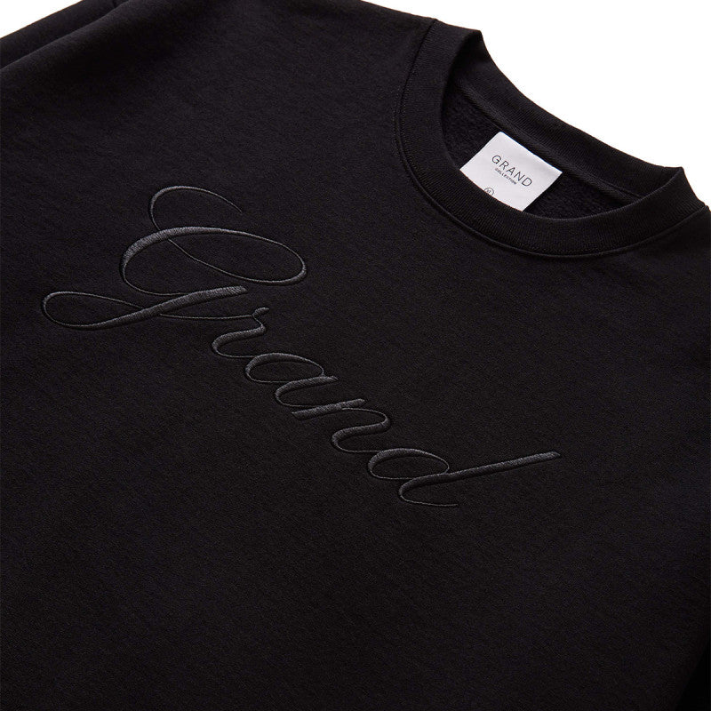 Grand Collection Big Script Crewneck Sweater Black