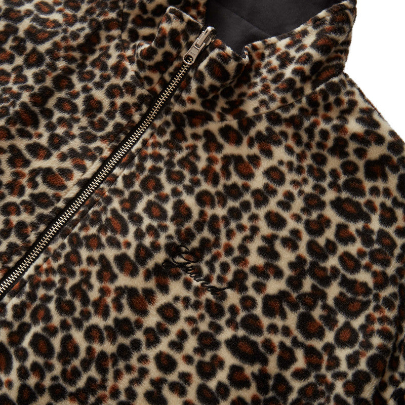 Grand Collection Reversible Fleece Leopard Print Jacket Leopard/Black