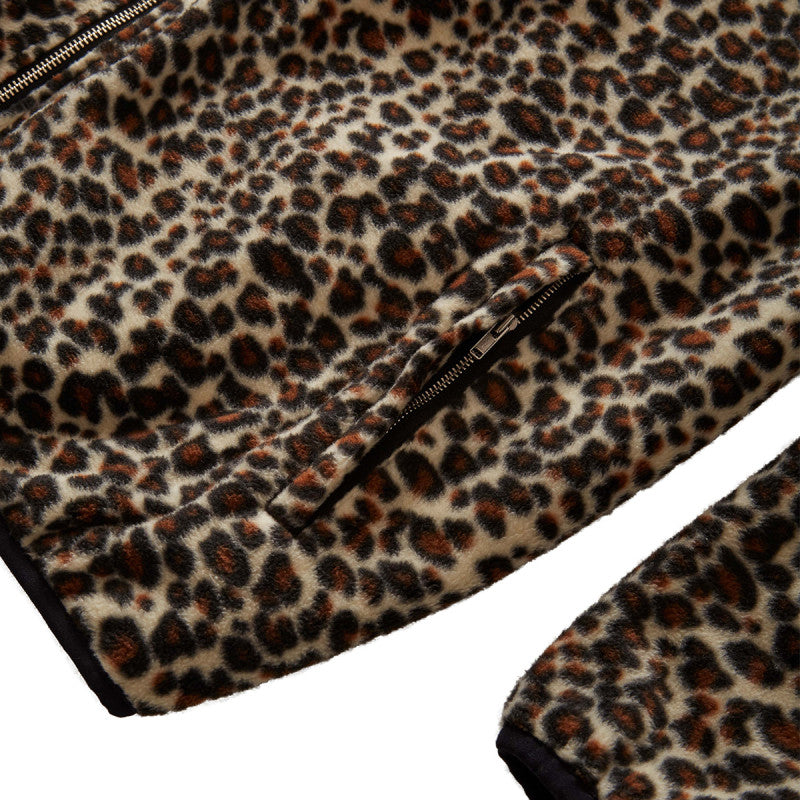 Grand Collection Reversible Fleece Leopard Print Jacket Leopard/Black