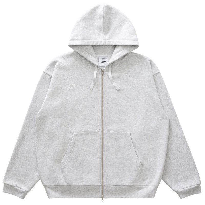 Grand Collection x New Balance Heavyweight Full Zip Hooded Sweater Grey