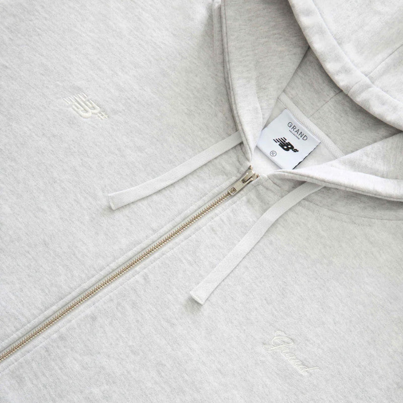 Grand Collection x New Balance Heavyweight Full Zip Hooded Sweater Grey