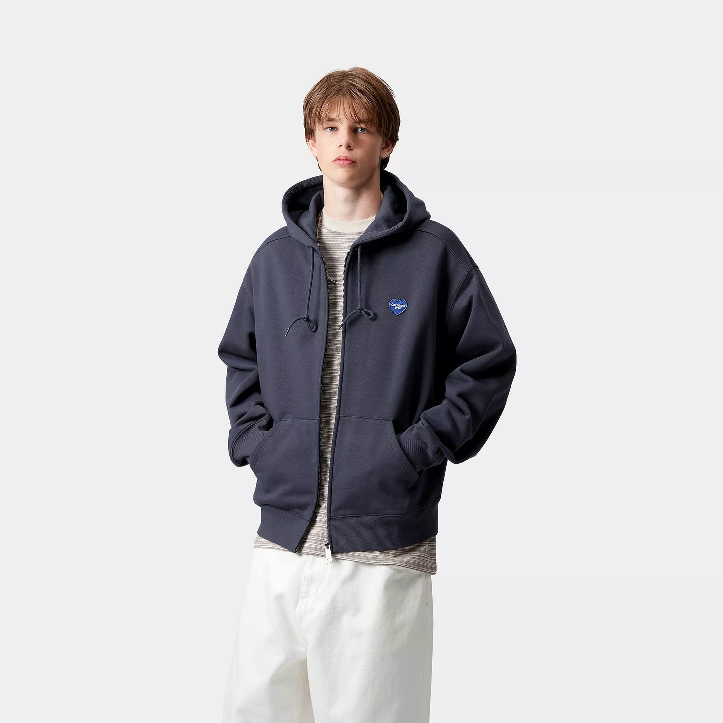 Carhartt WIP Heart II Hartt Hooded Sweater Jacket Blue