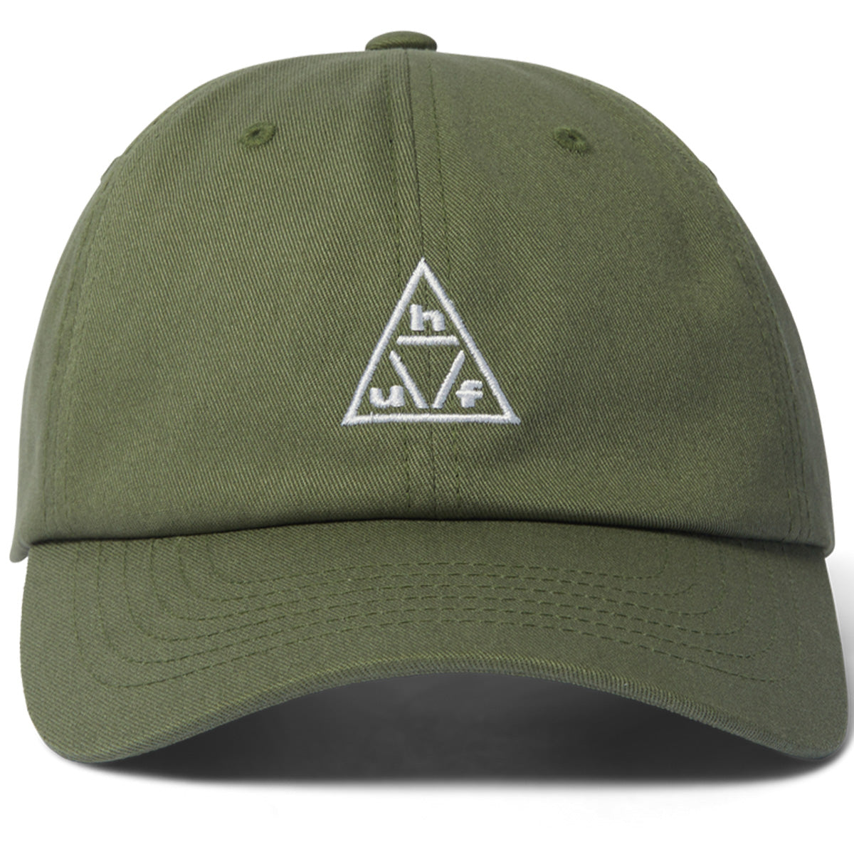 HUF Triple Triangle 6 Panel Hat Olive/White