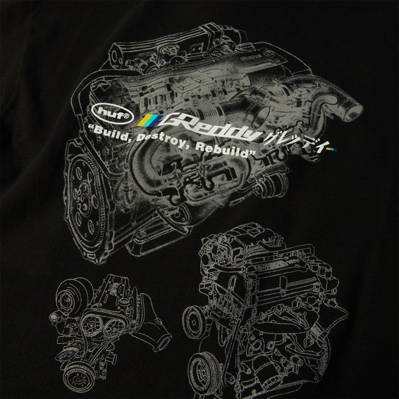 HUF x Greddy Motors T-Shirt Black