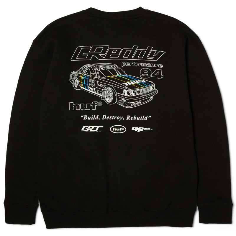 HUF x Greddy Retro Mod Sweater Black