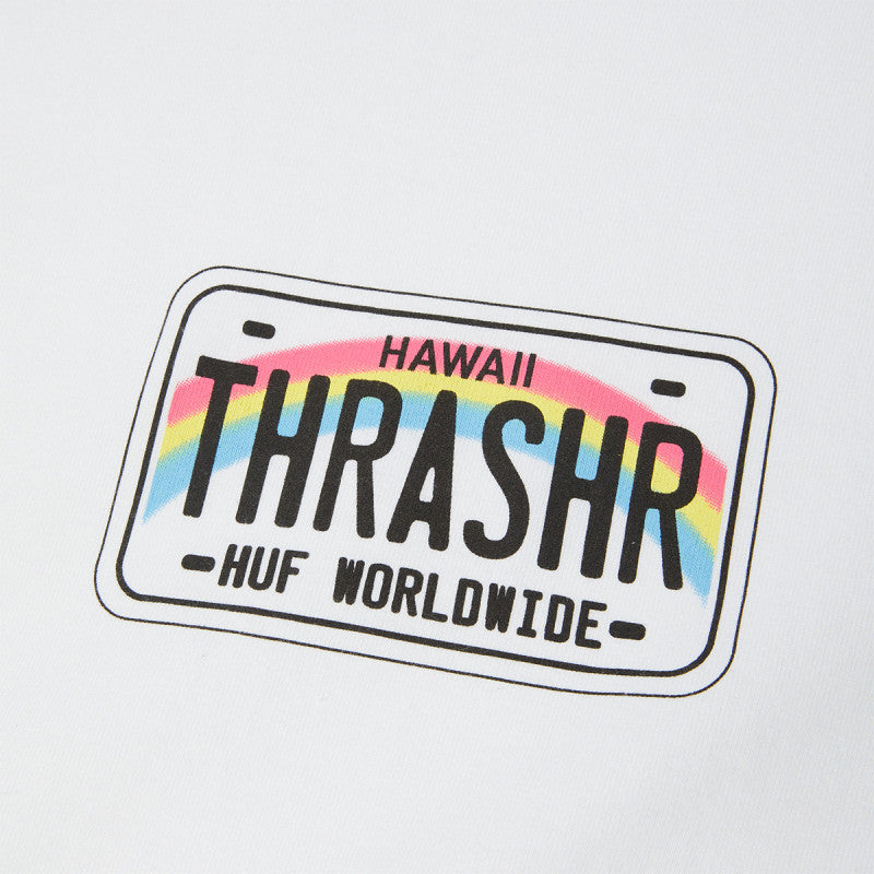 HUF x Thrasher License Plate T-Shirt White
