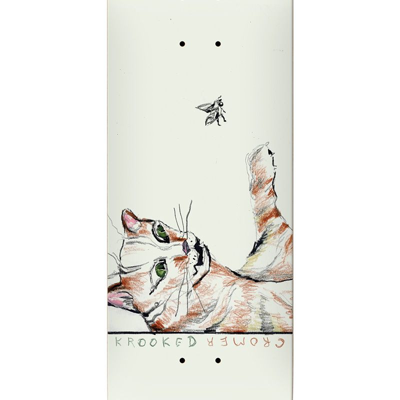 Krooked Cromer Predator Skateboard Deck Eggshell White 8.25
