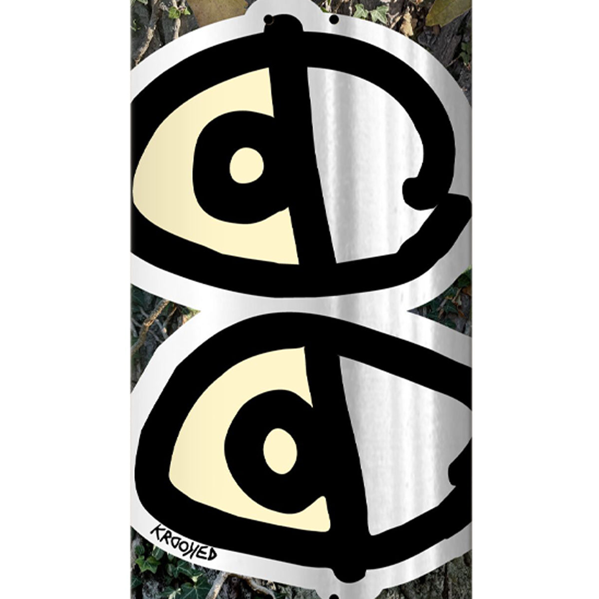 Krooked Team Eyes Camo Skateboard Deck Silver Foil 8.5