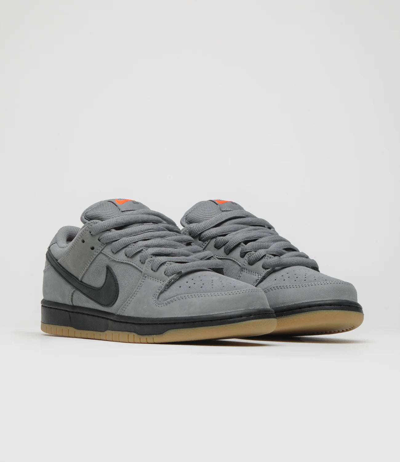 Nike SB Dunk Low Pro Cool Grey/Black-Cool Grey-Dk Grey-Gum Lt Brown-Safety Orange