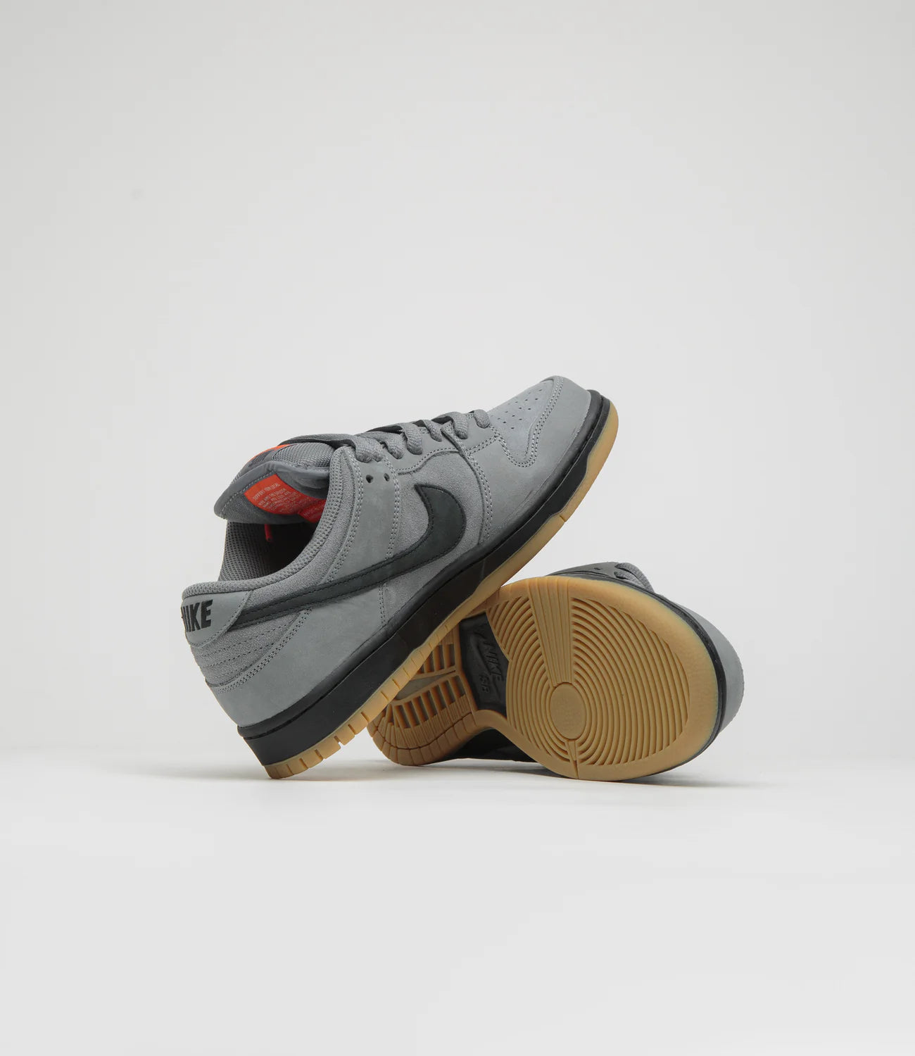 Nike SB Dunk Low Pro Cool Grey/Black-Cool Grey-Dk Grey-Gum Lt Brown-Safety Orange