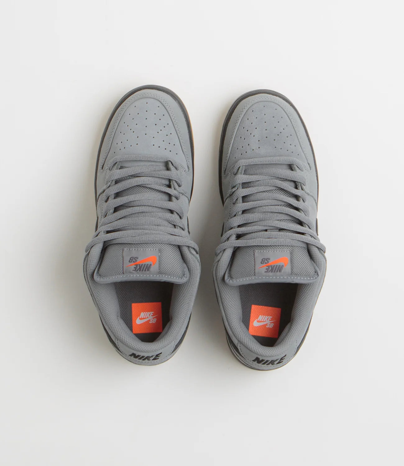 Nike SB Dunk Low Pro Cool Grey/Black-Cool Grey-Dk Grey-Gum Lt Brown-Safety Orange