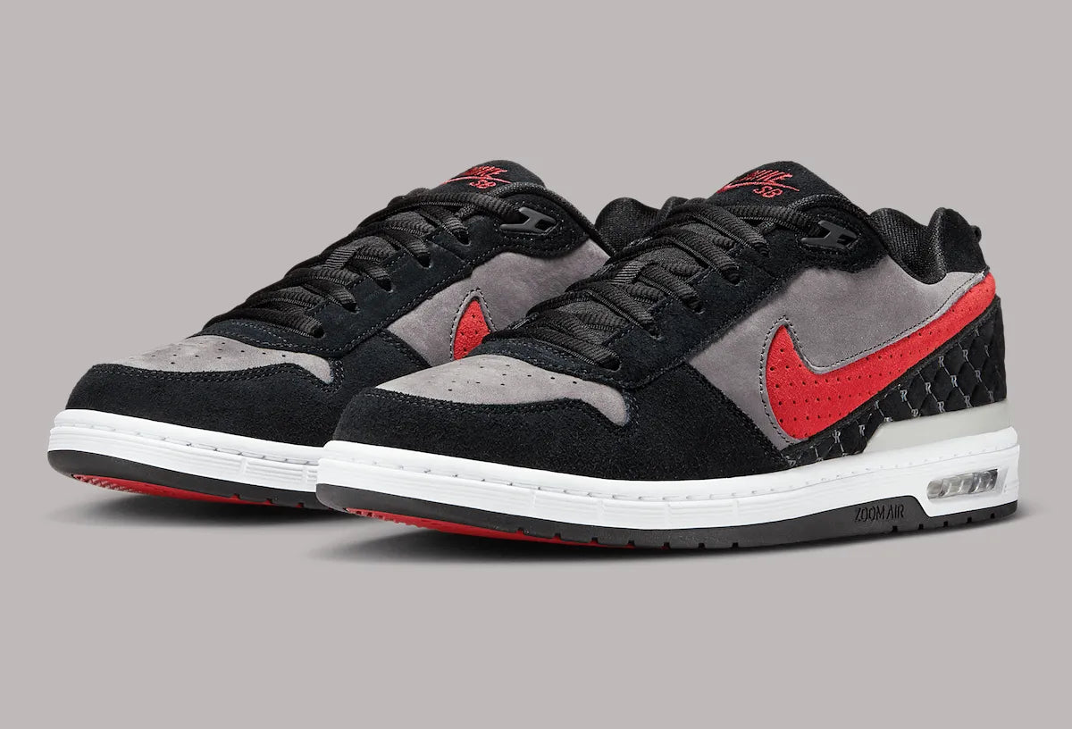 Nike SB Paul Rodriguez Zoom Air Low Black/Varsity Red-Flint Grey-Black-Med Grey-White