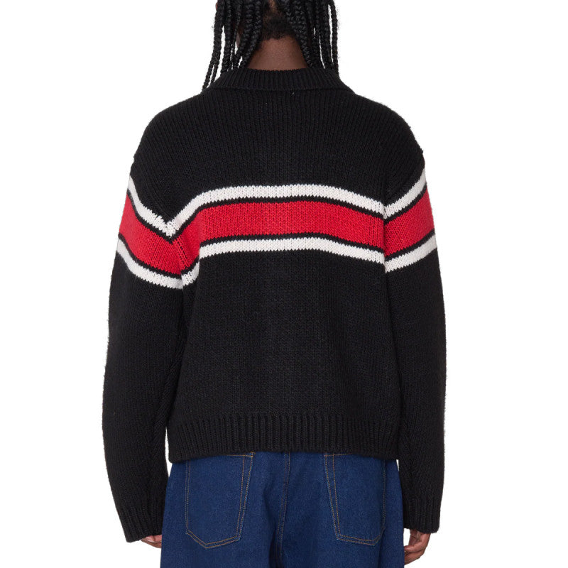 Obey Bernard Zip Up Sweater Black