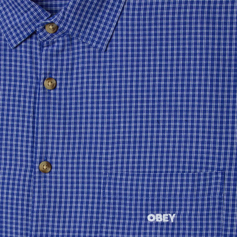 Obey Bigwig Frank Woven Shirt Surf Blue