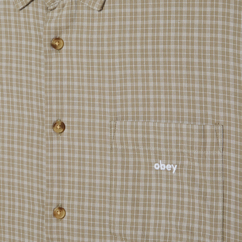 Obey Bigwig Ian Woven Shirt Dried Sage