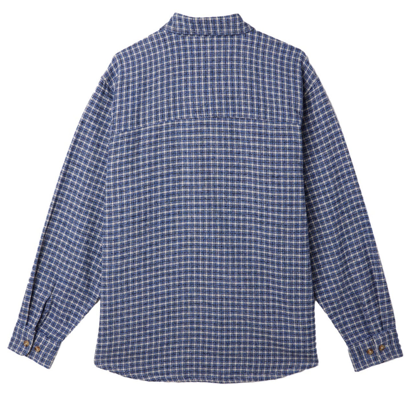 Obey Bigwig Micro Plaid Woven Longsleeve Shirt Silver Grey