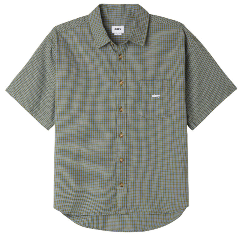Obey Bigwig Proof Woven Shirt Moss Green