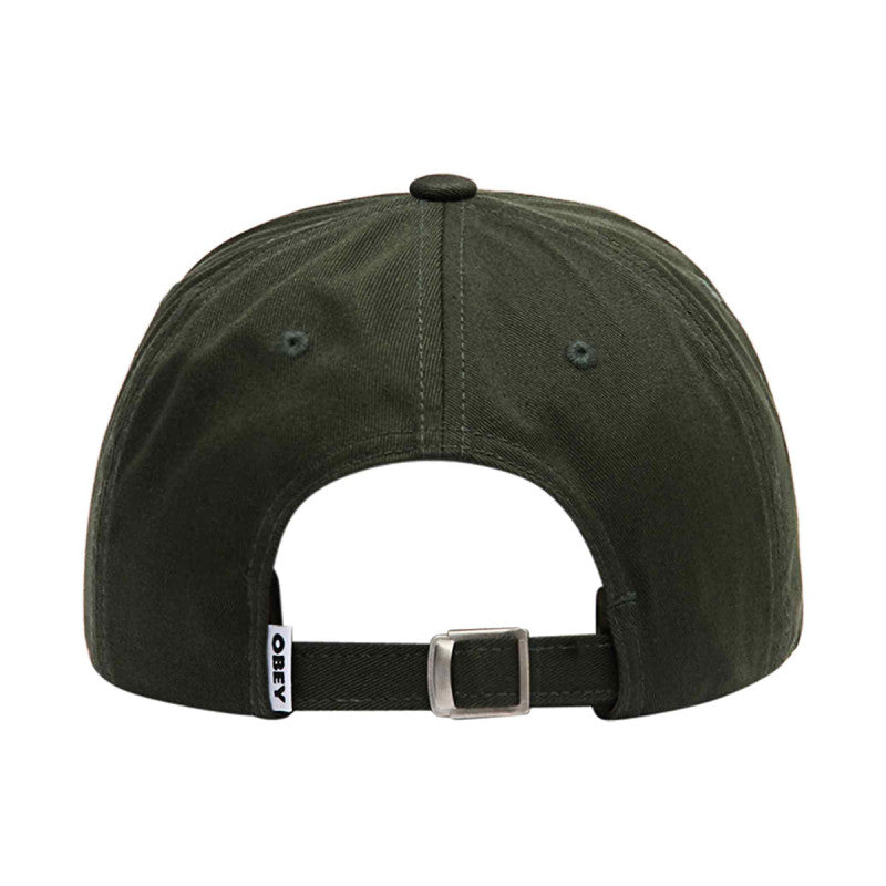 Obey Bold Curve 6 Panel Cap Deep Forest