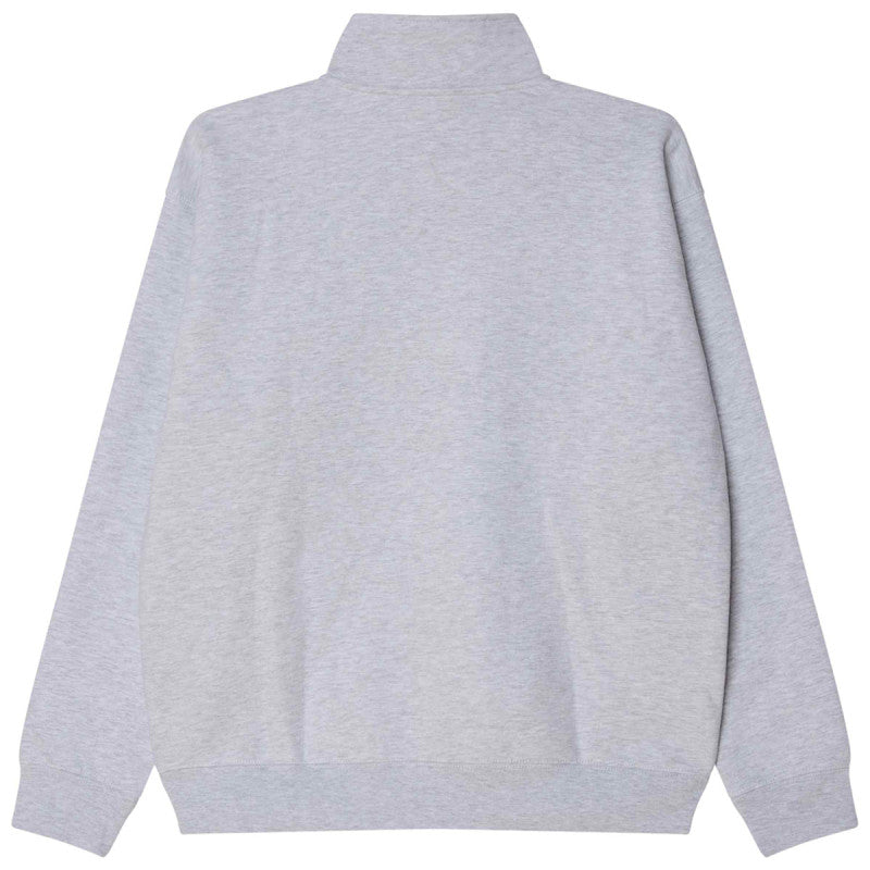 Obey Established Works Bold Mockneck Half Zip Sweater Ash Grey
