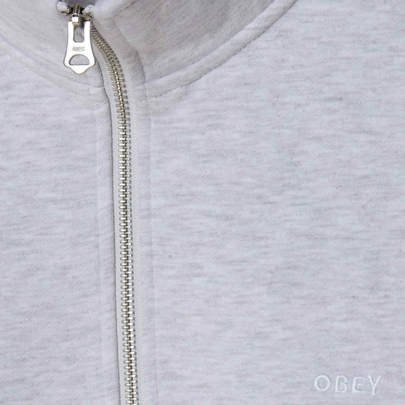 Obey Established Works Bold Mockneck Half Zip Sweater Ash Grey