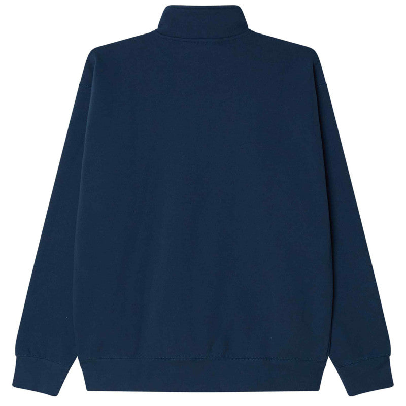 Obey Established Works Bold Mockneck Half Zip Sweater Dark Denim