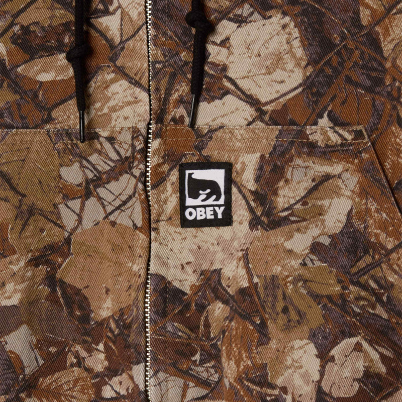 Obey Glen Zip Up Jacket Fence Camo