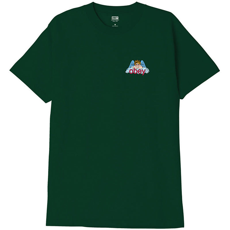 Obey Heaven Angel T-Shirt Forest Green