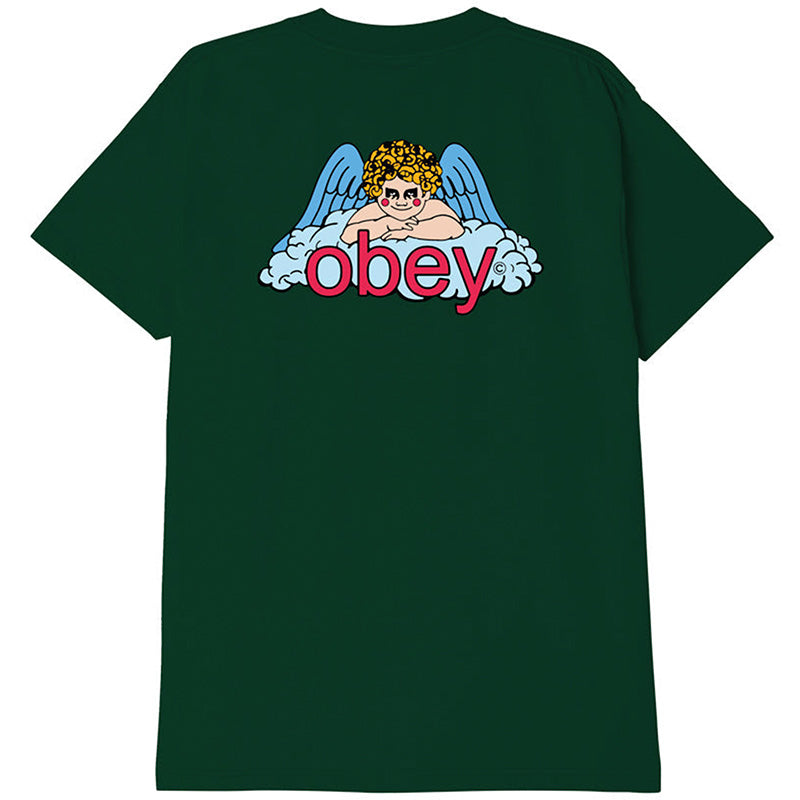 Obey Heaven Angel T-Shirt Forest Green