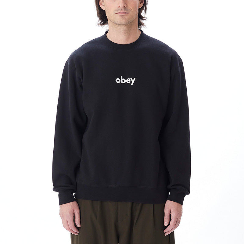 Obey Lowercase Crewneck Sweater Black